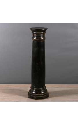 Columna de pedestal gran en fusta negra patinada - Mida L