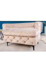 Benki "Rea" Art Deco Chesterfield suunnittelu champagne velvetissä