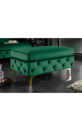 Bænk "Ræa" Art Deco Chesterfield design i smaragdgrøn fløj