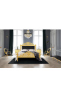 Nočný stolík (Pri posteli) barokové zlaté drevo s čiernym mramorom