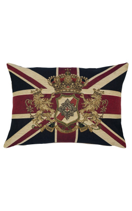 Cojín rectangular decorado bandera inglesa con corona 45 x 30