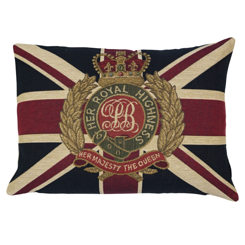 Cuscino rettangolare decorazione bandiera inglese Sua Maestà 45 x 30