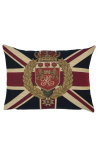 Rectangular cushion decoration English flag and blazon with crown 45 x 30