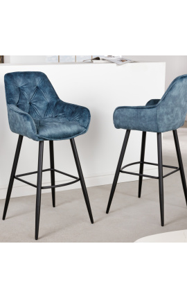 Sæt af 2 barstole "Tokyo" design af blå fluvat