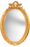 Très grand miroir baroque ovale doré vertical