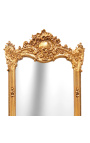 Wielkie barokowe pozłacane prostokątne lustro