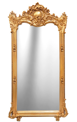 Grande specchio barocco dorato rettangolare