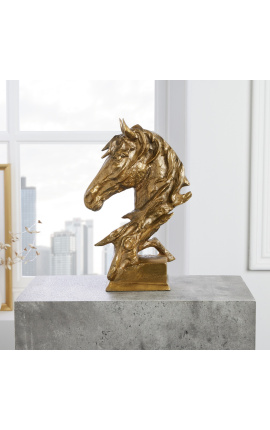 Decoration on base in aluminum and wood &quot;Bull&#039;s head&quot;