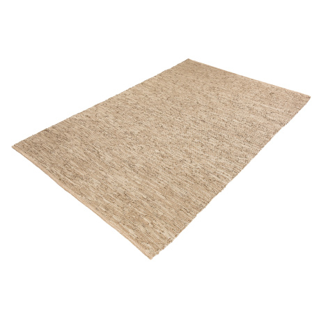 Grande tappeto in pelle e canapa in pelle beige 230 x 160