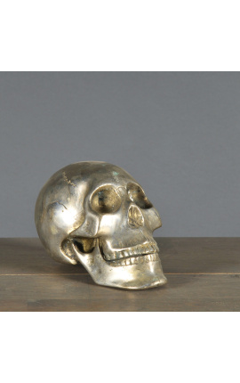 Calavera de metall de plata - mida S (13 cm)