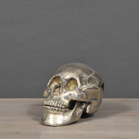 Silver skull cheapest pedestal mirror