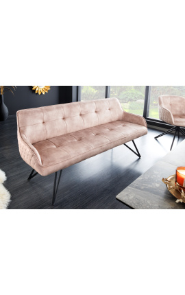 Banquette "Euphoric" contemporaine en velours grège - 160 cm