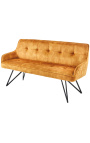 Contemporaire "Euphoriek" bench in greige velvet - 160 cm