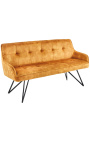 Contemporaire "Euphoriek" bench in greige velvet - 160 cm