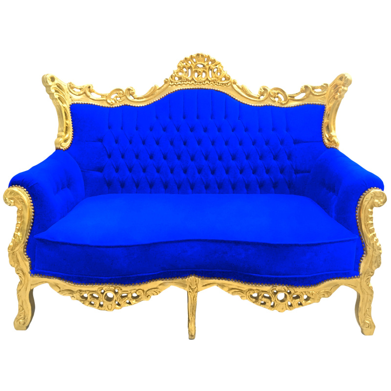 Louis XV Period Rococo style carved and gilded Velvet Sofa Set