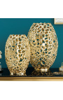 CORY steel and gold metal decorative vase - 40 cm