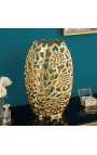 CORY steel and gold metal decorative vase - 40 cm