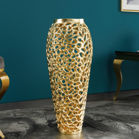 Vaso Deco CORY alluminio metallo e oro - 65 cm