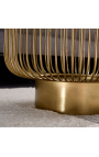 Побочный стол "Nyx" металлический и золотой алюминиевый топ курящего стекла