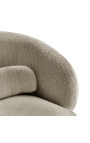 Design JOEY armchair from the 1970s in curly taupe fabric