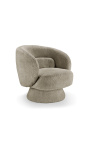 Design JOEY fauteuil uit de jaren 70 in curly taupe stof