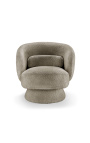 Design JOEY armchair from the 1970s in curly taupe fabric