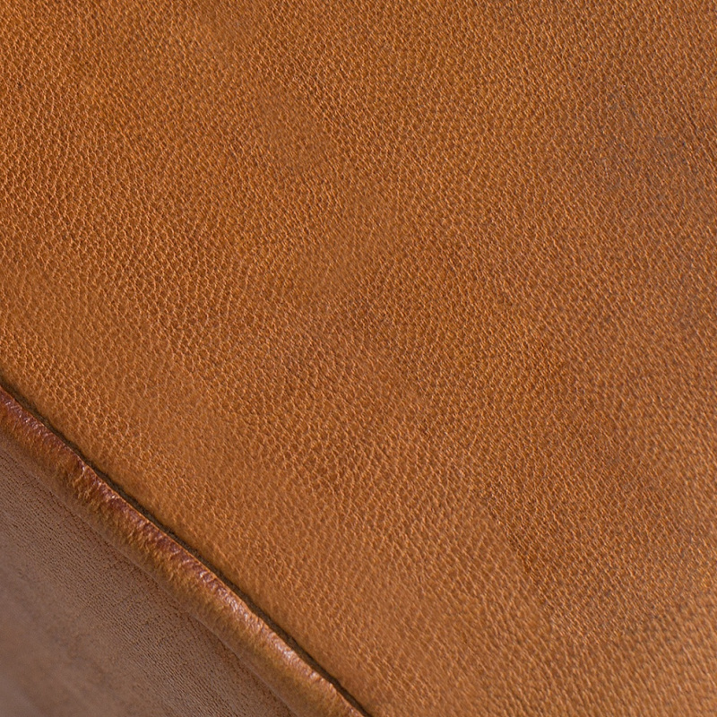 Banc 125x38x51 cm en bois et cuir véritable noir et marron