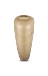 Très grand vase cylindrique "Maddy" en verre martelé beige clair