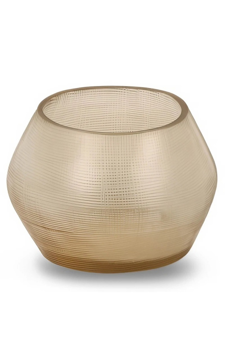 Tealight "Maddy" cristal beige marrón claro