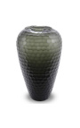 Veľká váza "Jimmy" sivo-zelené sklo s geometrickými facetami - veľkosť L