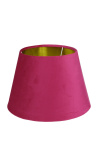 Abat-jour en velours fuchsia et intérieur doré 30 cm priemer