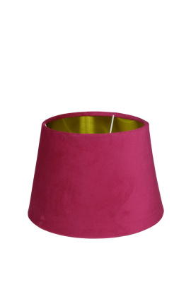 Lampenschirm in Fuchsia Samt und Gold Innenraum 25 cm im durchmesser