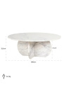 Table basse ronde SHERLOCK en marbre blanc - 90 cm