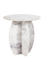 SHERLOCK kerek oldalasztal fehér márványból - 50 cm