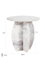 SHERLOCK kerek oldalasztal fehér márványból - 50 cm
