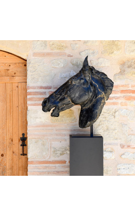 Grote Sculptuur &quot;Hoofd van Selene&quot; black metal ondersteuning