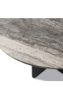 Jedálny stôl "Aruba" sivá hliníková farba s vrcholom z travertínu