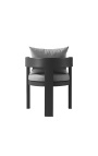 Jedálenská stolička s rukami "Aruba" svetle sivá tkanina a sivý antracit