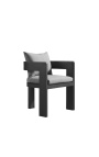Jedálenská stolička s rukami "Aruba" svetle sivá tkanina a sivý antracit