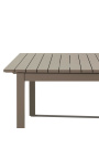 Large extensible dining table "Nai Harn" Taupe color aluminium