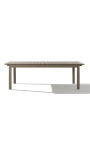 Grande table de repas extensible "Nai Harn" couleur taupe en aluminium