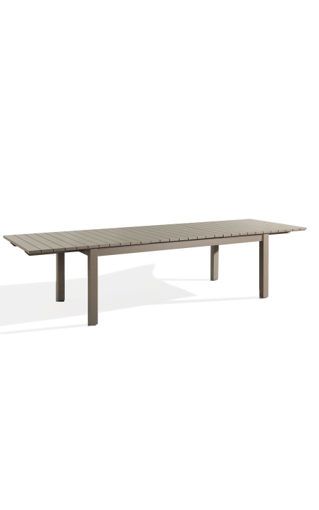 Grande mesa de jantar extensível "Nai Harn" Alumínio de cor de Taupe