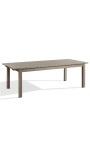 Grande table de repas extensible "Nai Harn" couleur taupe en aluminium