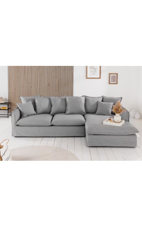 Sofa u kutu 255 cm CELESTE sivo platno