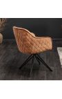 Set of 2 dining chairs "Euphoric" design in caramel velvet