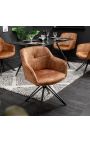 Set of 2 dining chairs "Euphoric" design in caramel velvet