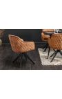 Set of 2 dining chairs "Euphoric" design in caramel velvet