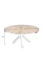 Recycled teak dining table with stainless steel base 120 cm