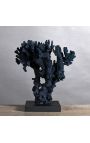 Coral Stylophora Pistillata blue mounted on wooden base - Model 3