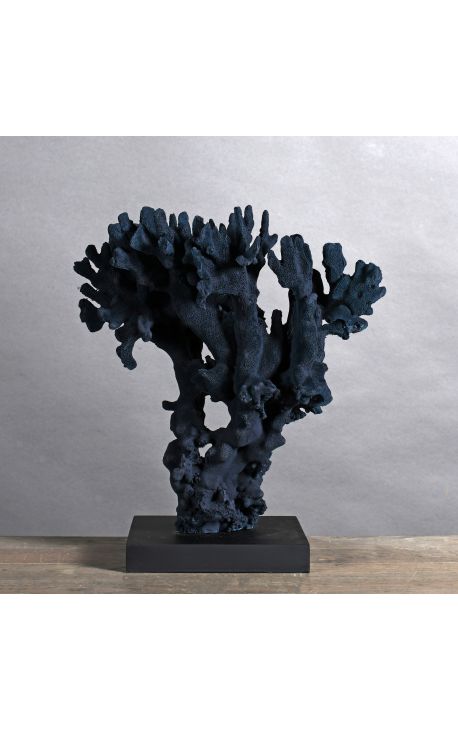 Coral Stylophora Pistillata blu montato su base di legno - Modello 3